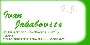 ivan jakabovits business card